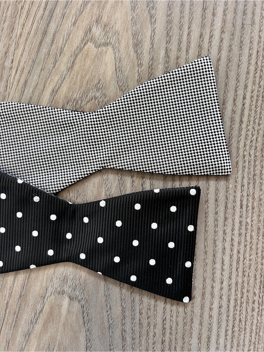 Saddlebred Black & White Patterned Bow Ties - Polka Dot and Micro-Check